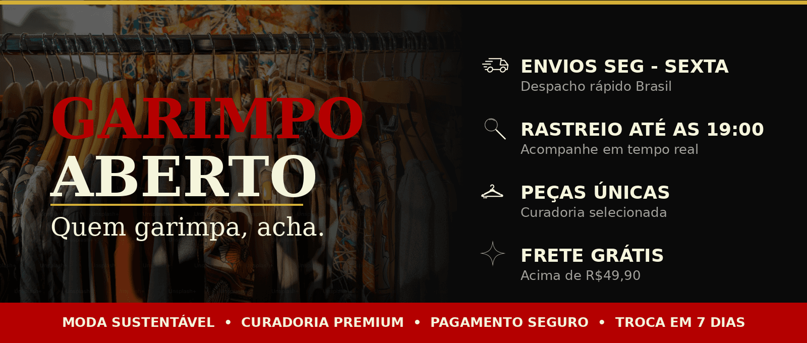 Garimpo aberto — peças únicas garimpadas a dedo