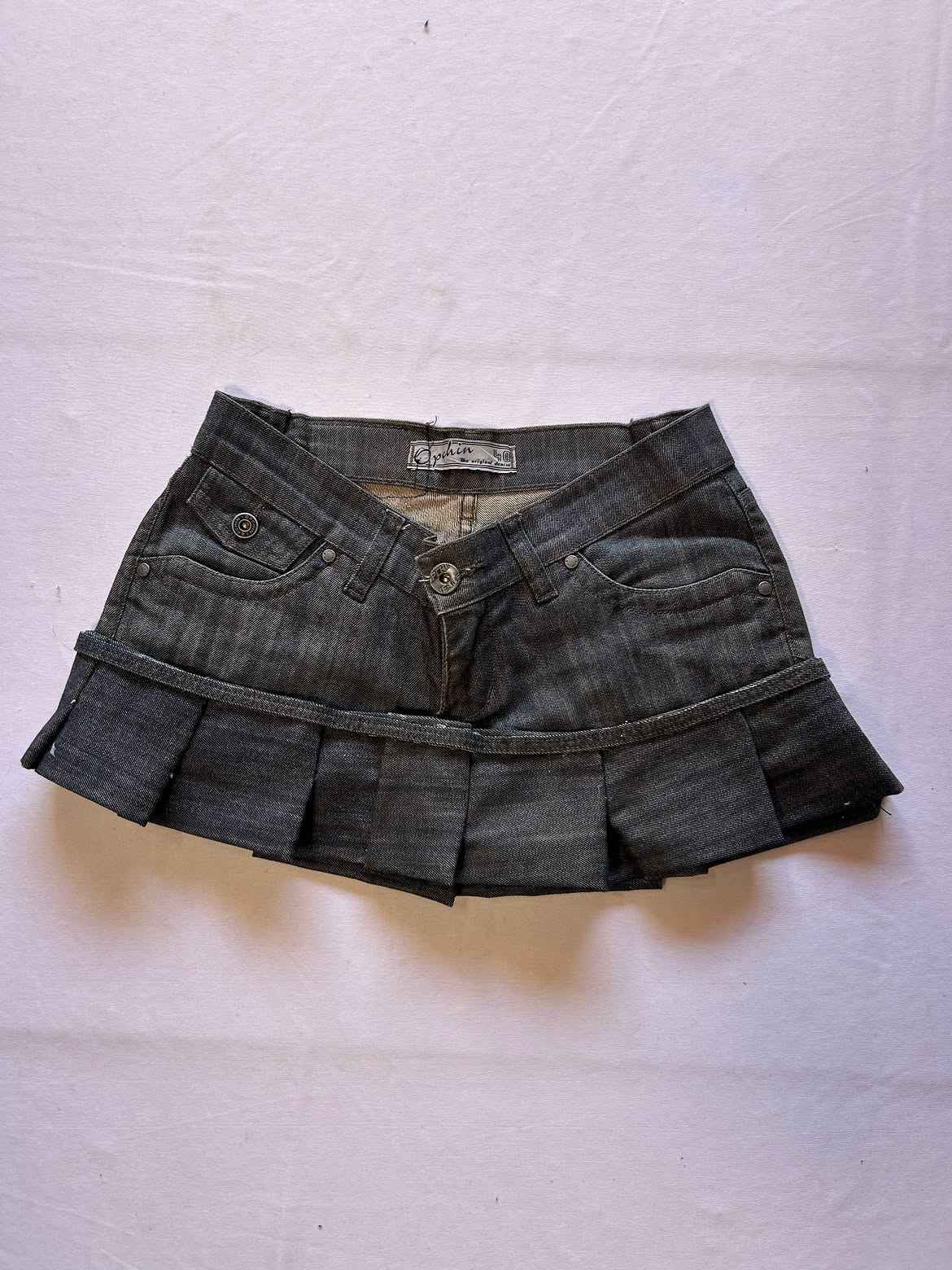 Mini Saia Jeans Cinza P/PP Garimpo