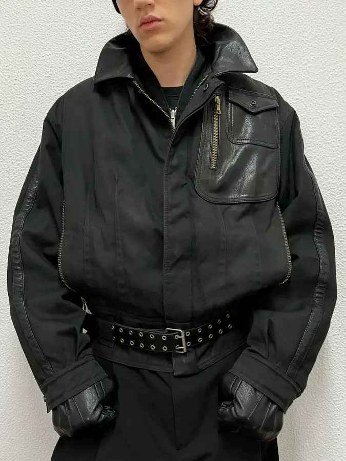 Jaqueta Aviador Giorgio Armani Preta