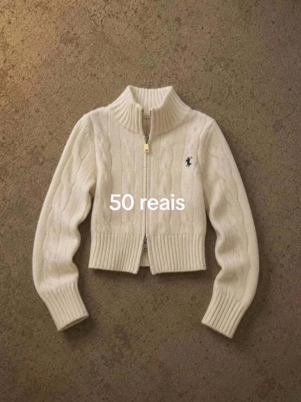 Cardigan Branco com Zíper