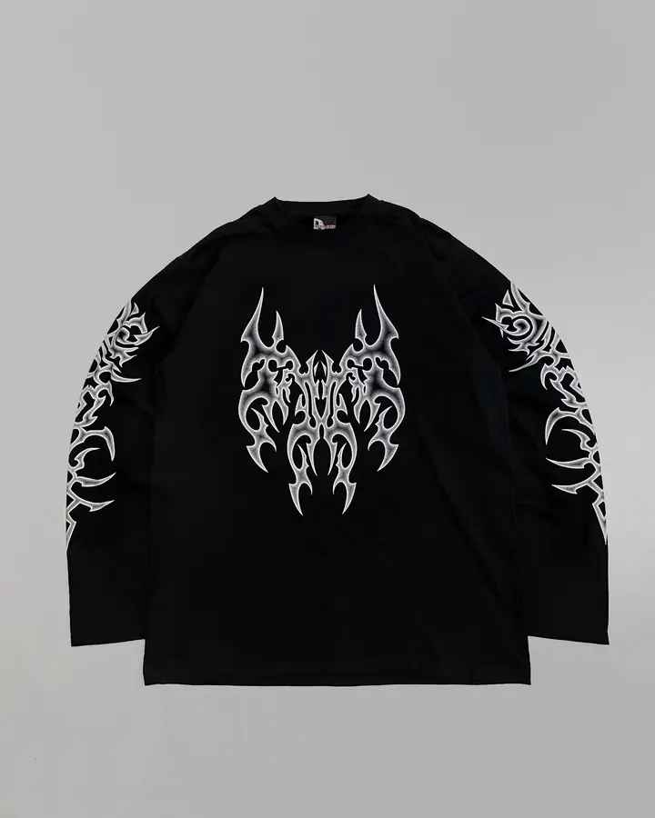 Manga Longa Iron Maiden Tribal Preta